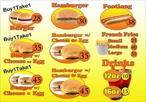 Heaven's Hamburger Franchise menu